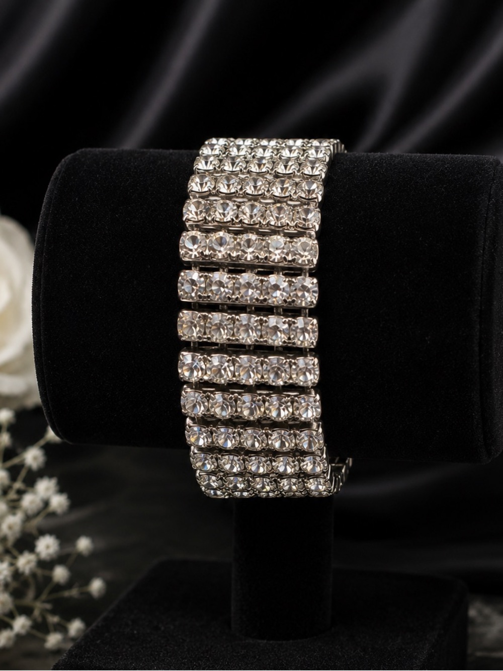 vintage rhinestone expansion (stretch) bracelet Japan